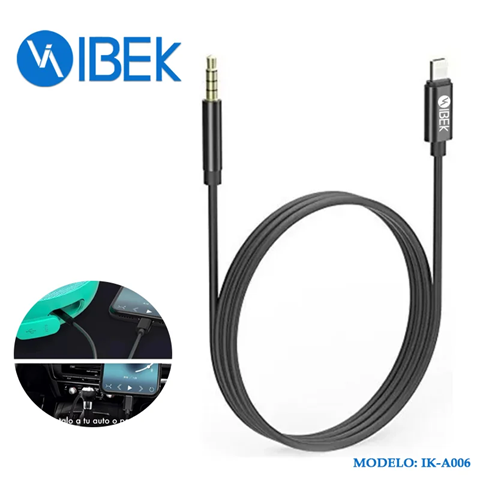 [7790839914885] Cable Adaptador Lightning A  Auxiliar IBEK IKA006